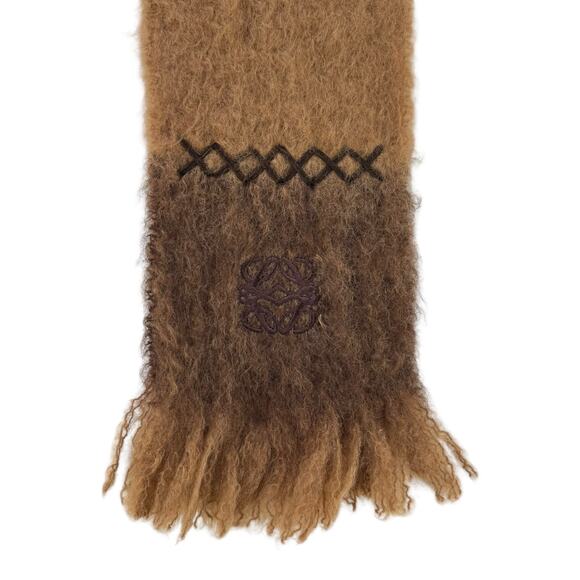 Loewe Brown Mohair & Wool Scarf - Picture 6 of 9